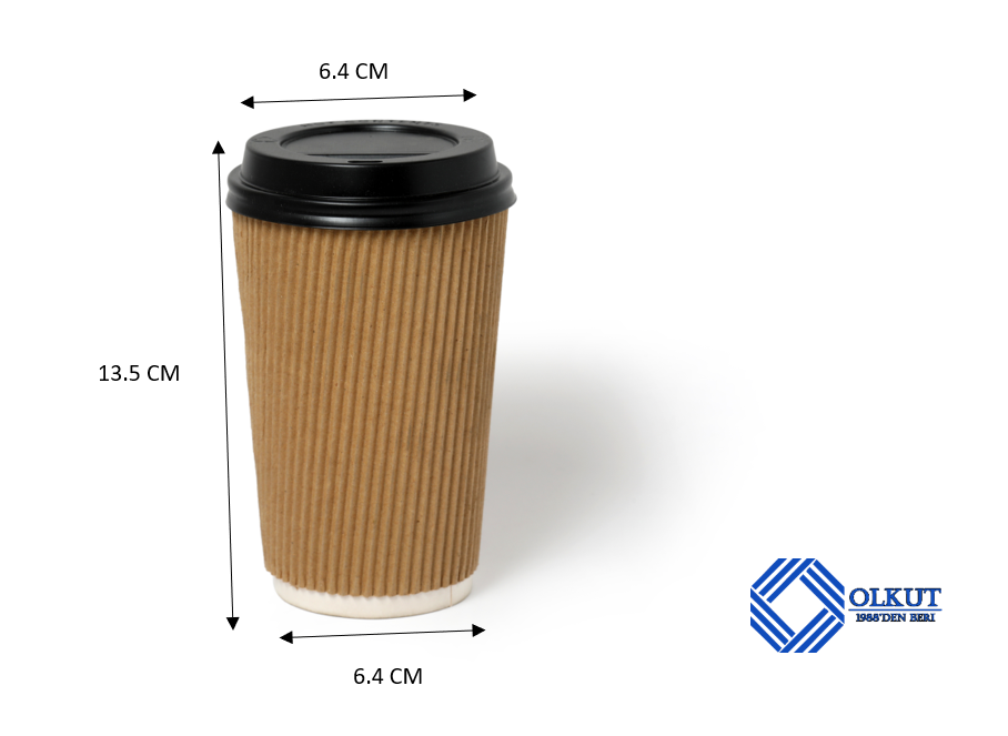 16 oz Kraft Ripple Double Wall Karton Bardak