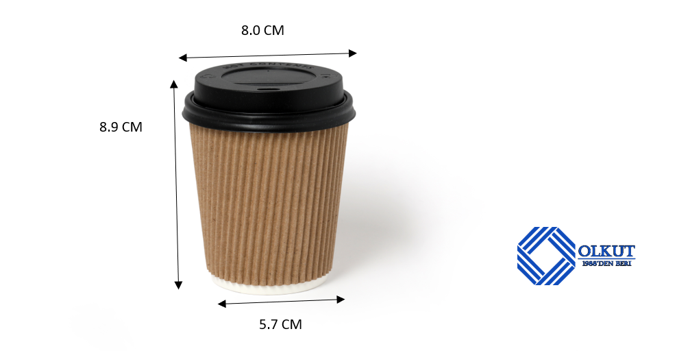 8 Oz Kraft Ripple Double Wall Karton Bardak